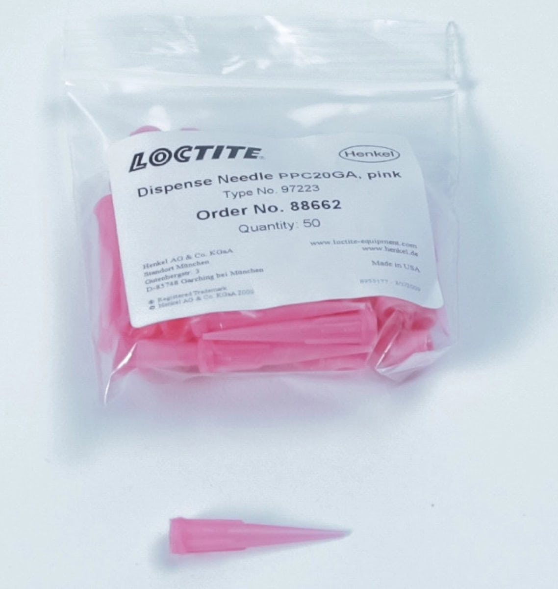 Henkel™ Loctite® 97223 Dosiernadel, Ø 0,61mm, Pink, 88662, Zur Applikation von 1K Loctite® Klebstoffen