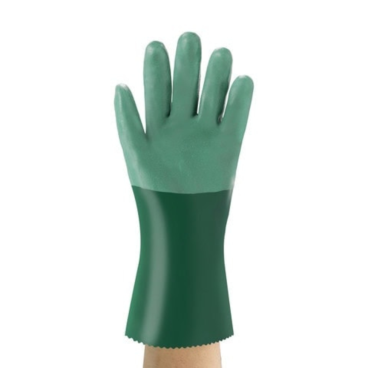 Ansell AlphaTec™ 08-352 Chemikalienschutzhandschuh 8352090, Für die chemische Industrie und Anlagenwartung, Größe 9, Grün, 305 mm lang, Mit erhöhter Griffigkeit, Flexibilität und Komfort