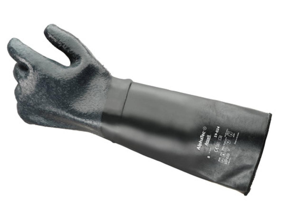 Ansell AlphaTec™ 19-024 Chemikalienschutzhandschuh 19024080, Für extreme Temperaturen und Chemikalien, Größe 8, Schwarz, 450 mm, Mit doppelt isolierendem Neoprenfutter