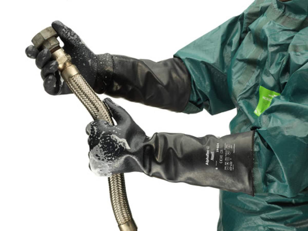 Ansell AlphaTec™ 19-024 Chemikalienschutzhandschuh 19024080, Für extreme Temperaturen und Chemikalien, Größe 8, Schwarz, 450 mm, Mit doppelt isolierendem Neoprenfutter
