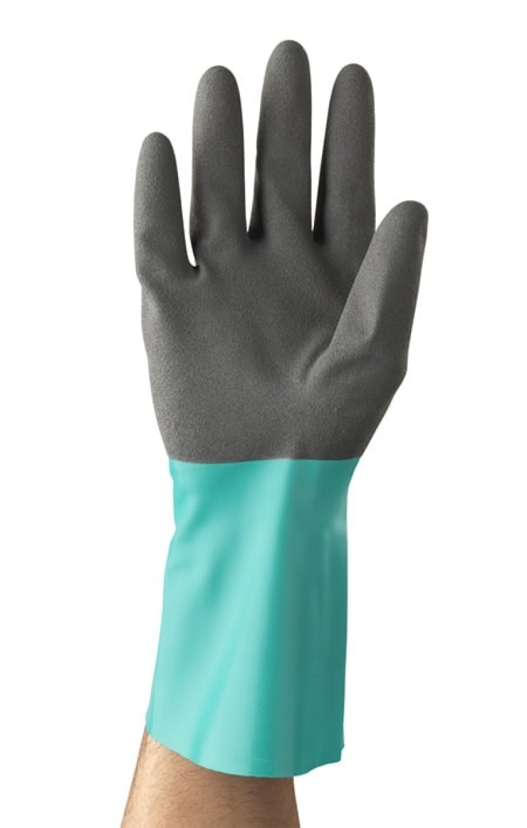 Ansell AlphaTec™ 58-430 Chemikalienschutzhandschuh 58430110, Für Chemie, Metallverarbeitung und Maschinenbau, Größe 11, Grün, 320 mm lang, kombiniert Ansell GRIP™ Technologie mit  Flexibilität und Fingerfertigkeit
