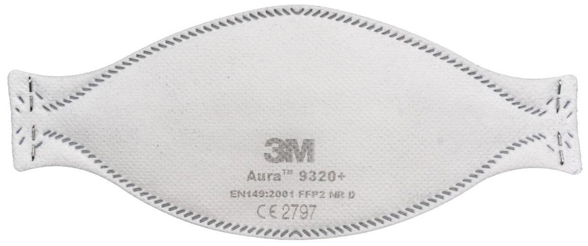 3M™ Aura™ Atemschutzmaske 9320+SPBULK FFP2 NR D, Industrievariante, Hygienisch einzelverpackt, Lose Industrieware ohne Kartonage, Pandemiemaske