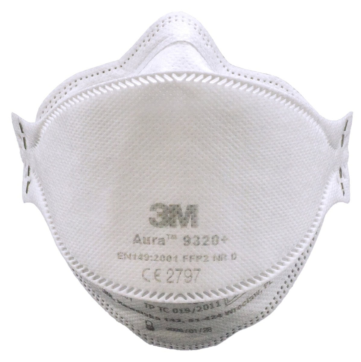 3M™ Aura™ Atemschutzmaske 9320+SPBULK FFP2 NR D, Industrievariante, Hygienisch einzelverpackt, Lose Industrieware ohne Kartonage, Pandemiemaske