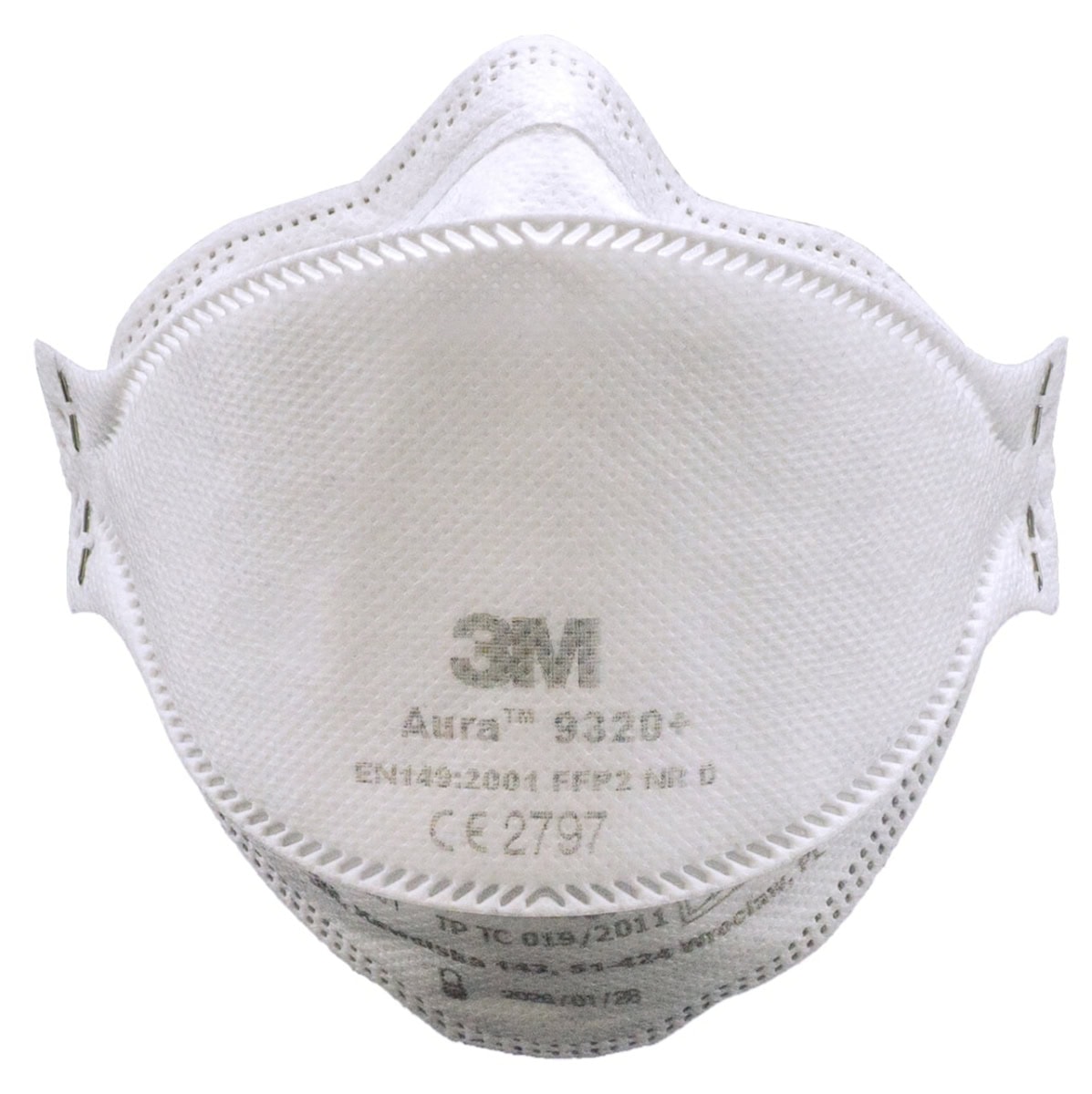 3M™ Aura™ Atemschutzmaske 9320+LGRPA FFP2 NR D, Industrievariante, Hygienisch einzelverpackt, Lose Industrieware ohne Kartonage, Pandemiemaske