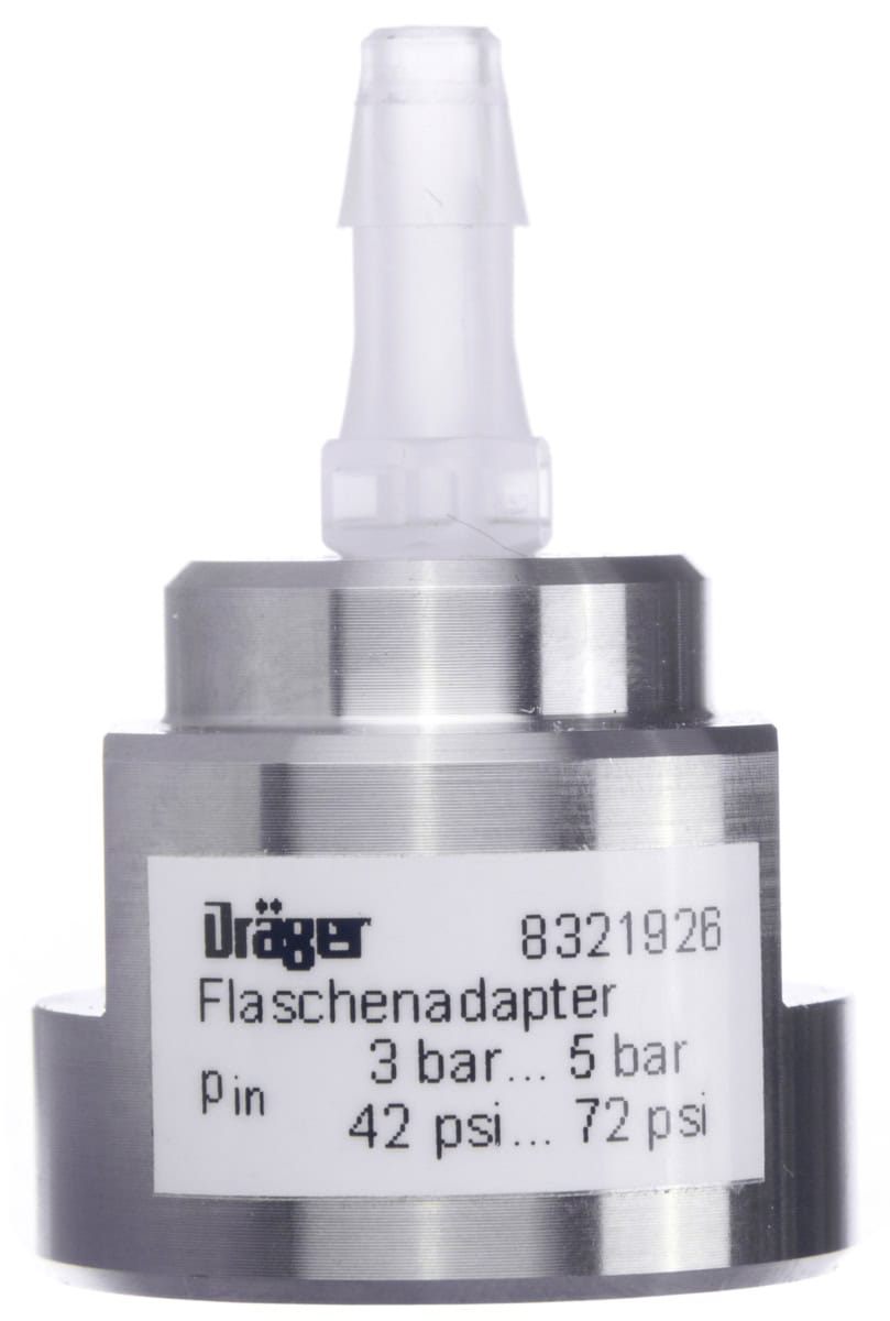 Dräger® Adapter C10 Mini-Can (5/8"x18) auf M4 Gewinde 8321926, Edelstahl, Geeignet für reaktive Gase, Für Dräger® Prüfgasflaschen und Regulierventile