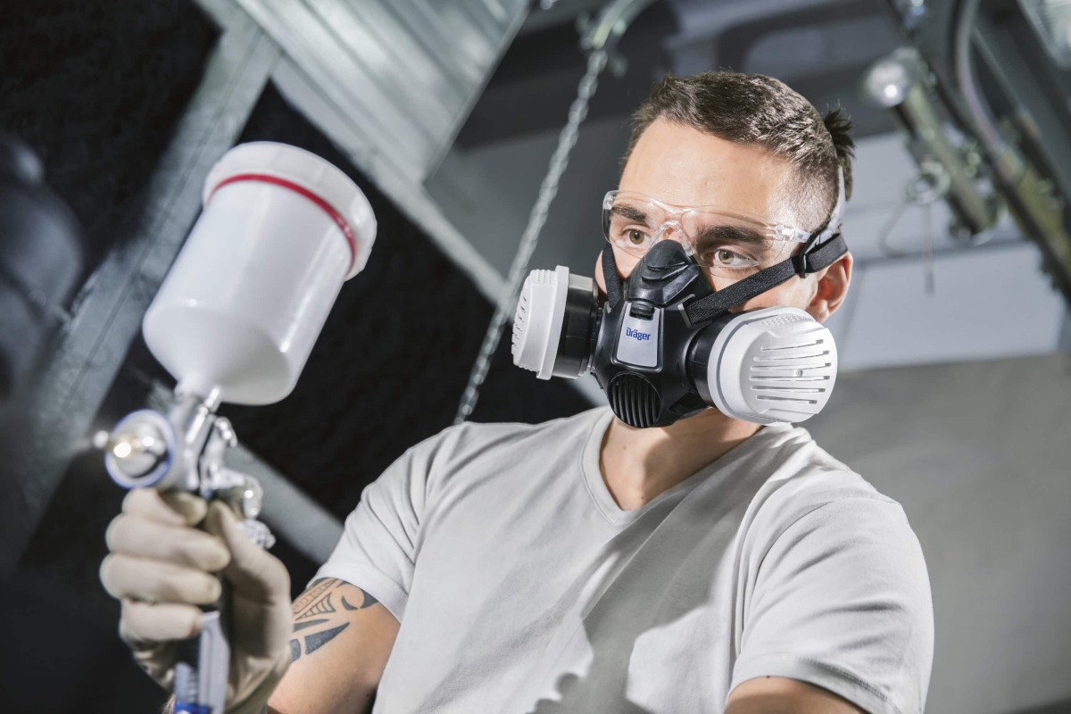 Dräger® X-plore® 3500 Gasmaske / Halbmaske Handwerker Set 3708067, Größe S, P3 R D Partikelfilter, Dräger Flex, Dräger® Bajonett-Klick Filteranschluss