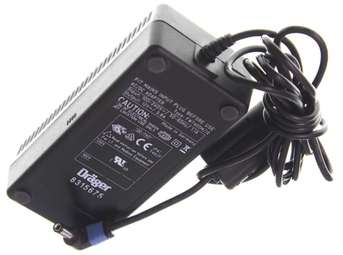 Dräger® X-am® KFZ Steckernetzteil 8315675, 230 Volt Input, 45,6 Watt, 12 V / 3,8 A, Passend für KFZ Einbauhalterung, Für Dräger® X-am® Lademodule 8318639