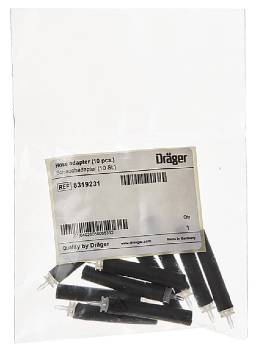 Dräger® Schlauchadapter mit FKM Schlauch 8319231, 10 Stück pro Pack, Innendurchmesser: 5 mm, 0,04 m, Lösemittelbeständig, Für Schwimmersonde 8316530 & 8316531