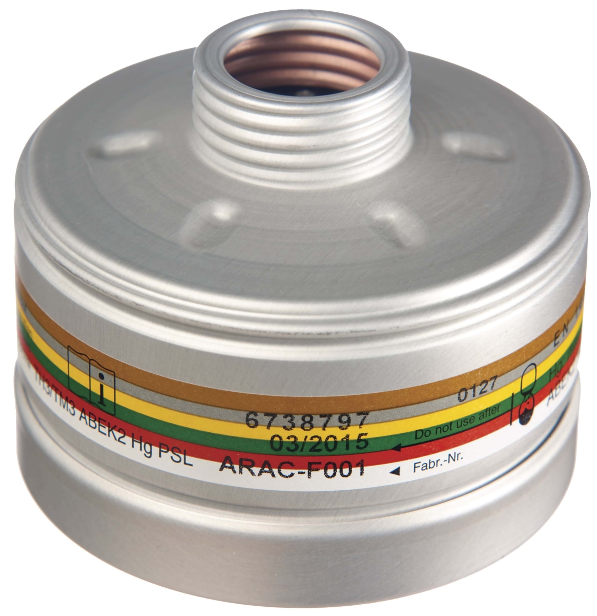 Dräger® X-plore® RD40 Kombi Filter 1140, 6738797, A2B2E2K2 Hg P3 R D, 40 mm Rundfilteranschluss [NATO Standard], Kombinationsfilter gegen gegen organische-, anorganische-, saure Gase & Dämpfe + Ammoniak, org. Ammoniakderivate, Quecksilber + Partikel