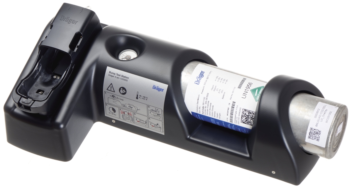Dräger® X-am® Bump Test Station inkl. Prüfgasflasche nach Wahl 8319130, Passend für X-am® 1000/2500/2800/5000/5600/5800 Serie, Für Begasungstest & Justierung