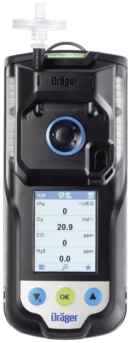 Dräger® X-am® 3500 Mehrgasmessgerät 8328424, Sensoren: CatEx, O2, H2S-LC, SO2, 1 bis 4 Gase Messgerät, Interne Pumpe, IP 68 Staub- & Wasserdicht, Für Freimessung von Kanälen, Schächten und Räumen
