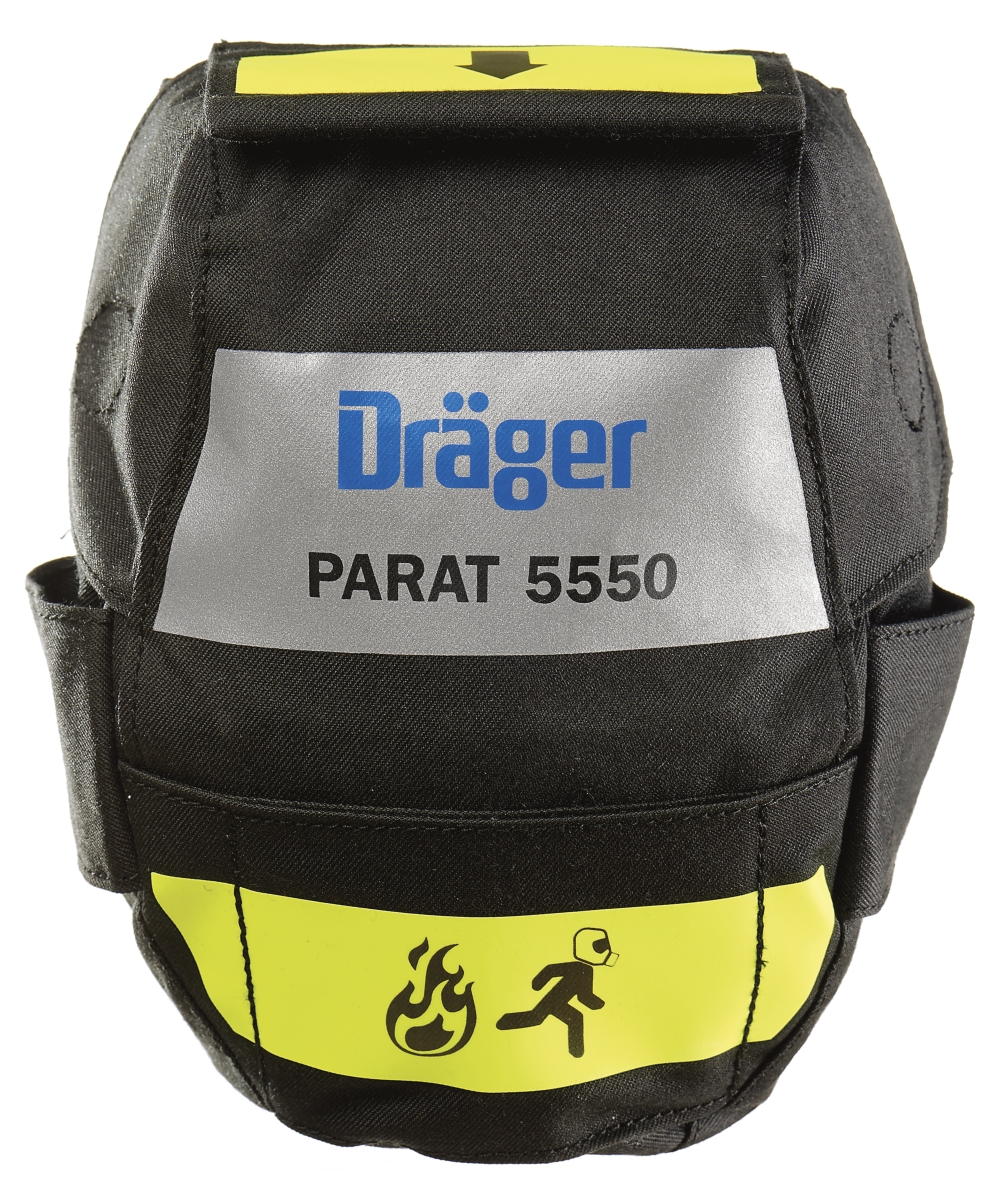 Dräger® PARAT® 5550 Brand Fluchthaube R59445, CO P2 Kombi Filter für mind. 15 Min. Schutz, Fire Pouch, Universalgröße, Brand Fluchthaube zum Schutz gegen toxische Brandgase, Dämpfe und Partikel