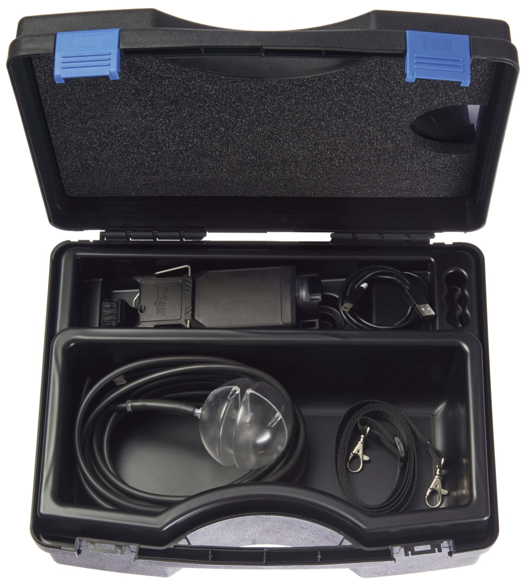 Dräger® X-am® 5800 Mehrgasmessgerät Freimessung Set 8326582, Sensoren: XD-IR EX/CO2, O2, H2S/CO, 1 bis 6 Gase Messgerät, inkl. Ladestation und Pumpen Koffer mit Zubehör, IP 67 Wasserdicht, Ideal für Kanalarbeiten zum Freimessen, [VN02183 + 3742458]