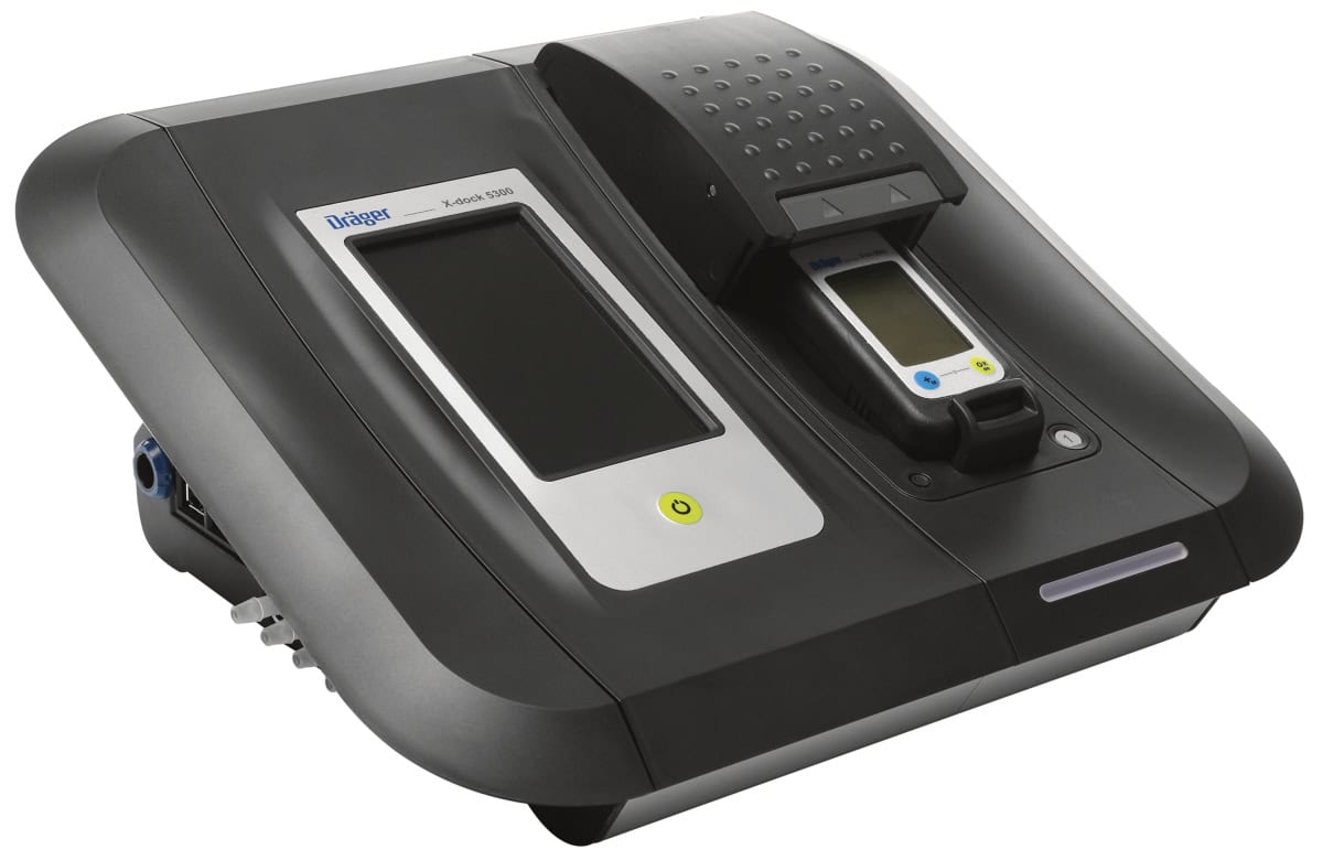 Dräger® X-Dock® X-am® 5300 Test Station & Kalibrier Station 8321880, Passend für X-am® 2500 / 2800 / 5000 / 5600 / 5800 / 125 Serie, Für Begasungstest, Justierung & Kalibrierung