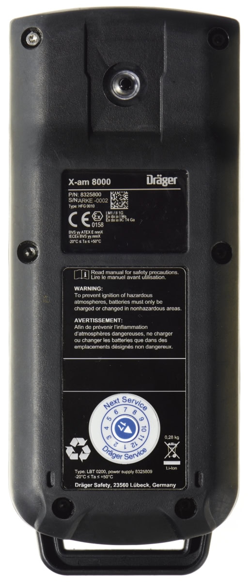 Dräger® X-am® 8000 Mehrgasmessgerät 8325865, Basisversion Diffusionsbetrieb, Ohne Pumpe, Ohne Sensoren, 1 bis 7 Gase Messgerät, IP 68 Staub- & Wasserdicht, Für die persönliche Gasüberwachung im täglichen Einsatz & Bereichsüberwachung