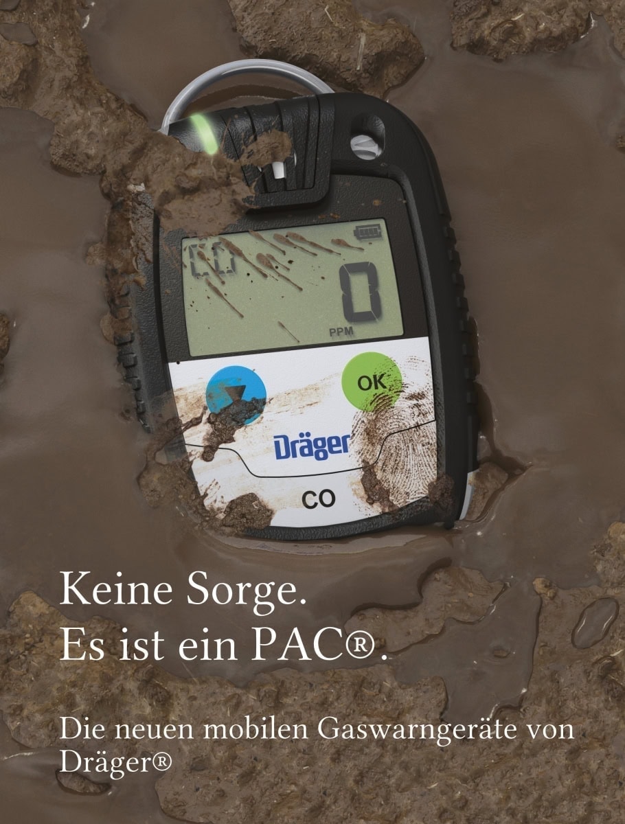 Dräger® Pac® 8000 Eingasmessgerät 8326352, Sensor: Cl2, IP 68 Staub & Wasserdicht, Mobiles Gaswarngerät für Chlor (Cl2), Flour (F2), Brom (BR2) & Chlordioxid (ClO2)