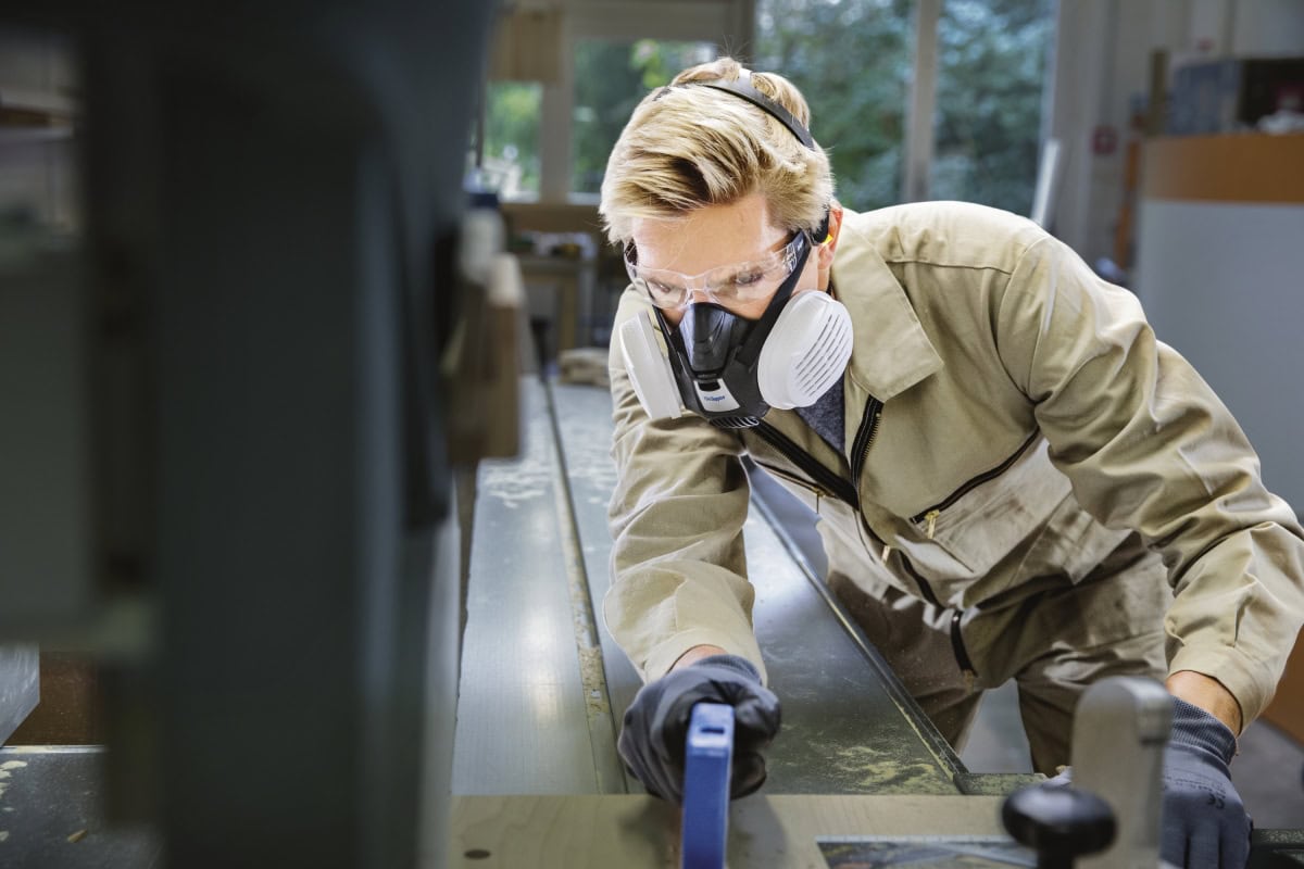 Dräger® X-plore® 3500 Gasmaske / Halbmaske Handwerker Set 3708067, Größe S, P3 R D Partikelfilter, Dräger Flex, Dräger® Bajonett-Klick Filteranschluss