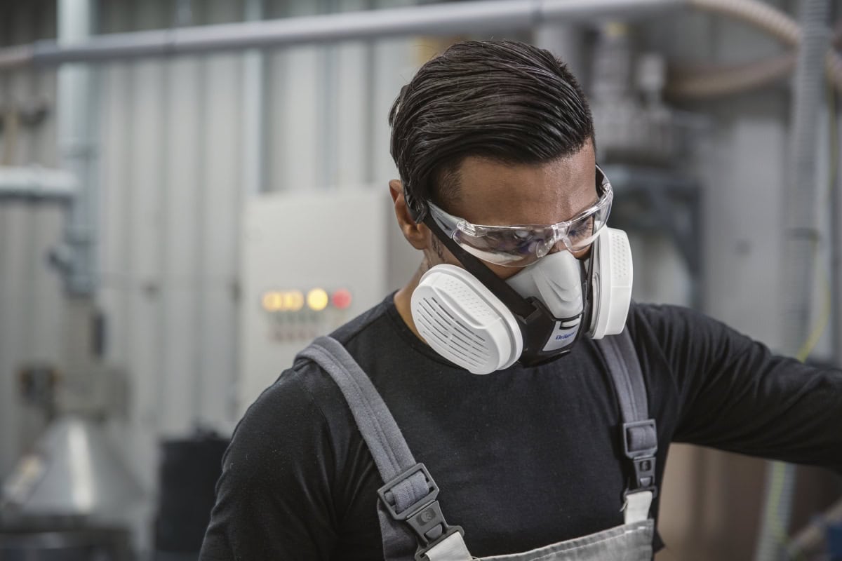Dräger® X-plore® 3300 Gasmaske / Halbmaske Handwerker Set 3701432, Größe L, P3 R D Partikelfilter, Soft TPE, Dräger® Bajonett-Klick Filteranschluss