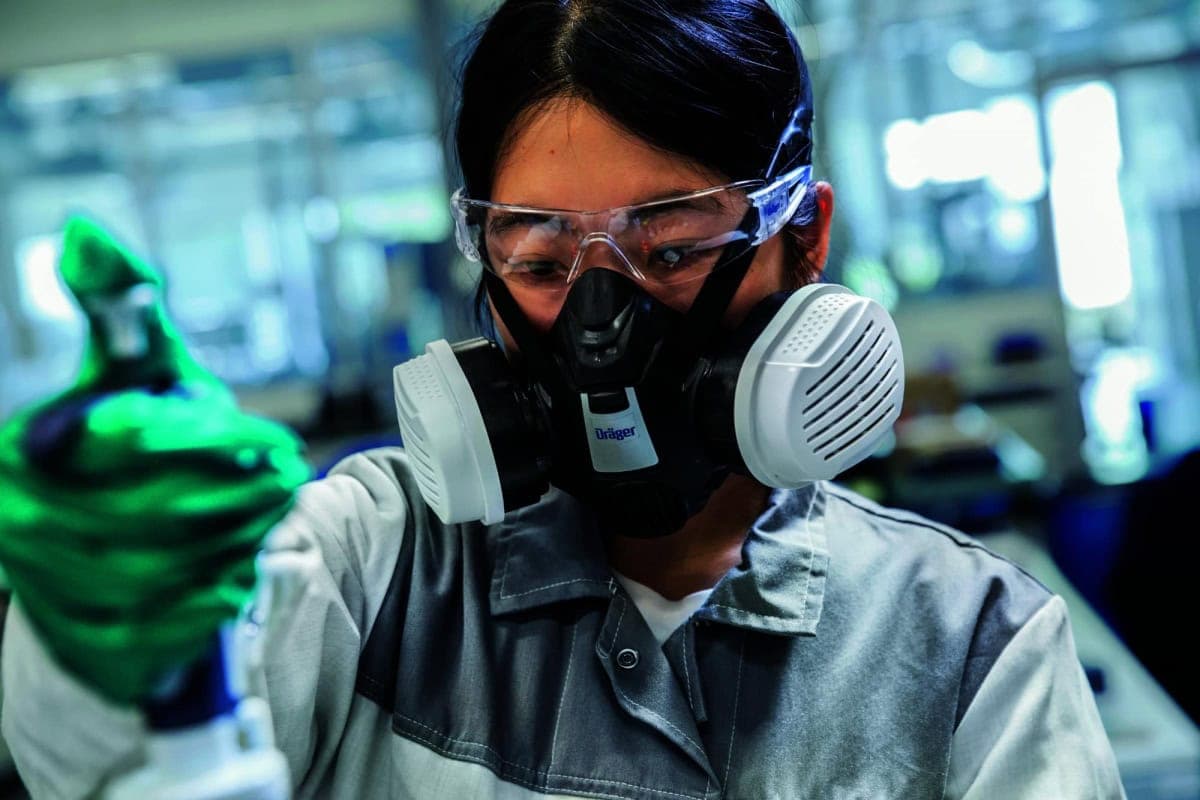 Dräger® X-plore® 3500 Gasmaske / Halbmaske Handwerker Set 3708068, Größe L, P3 R D Partikelfilter, Dräger Flex, Dräger® Bajonett-Klick Filteranschluss