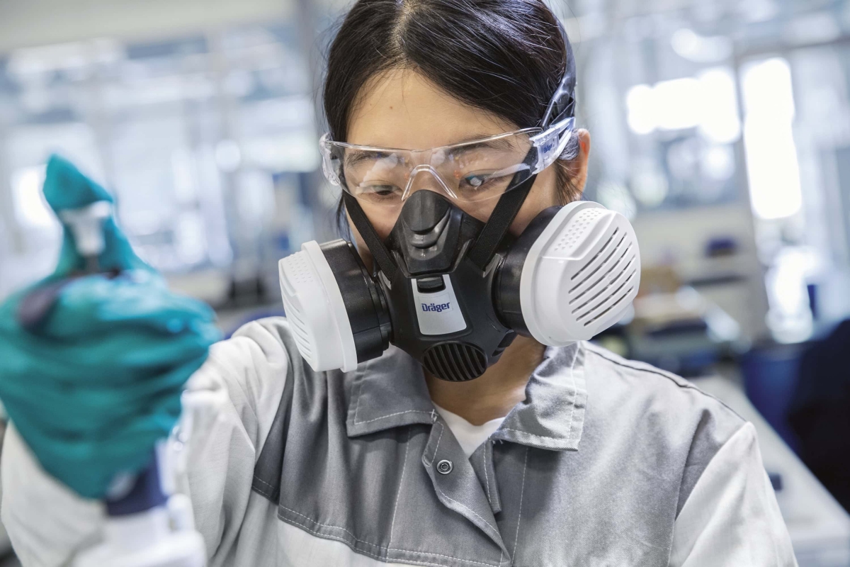 Dräger® X-plore® 3500 Gasmaske / Halbmaske Handwerker Set 3708067, Größe S, P3 R D Partikelfilter, Dräger Flex, Dräger® Bajonett-Klick Filteranschluss