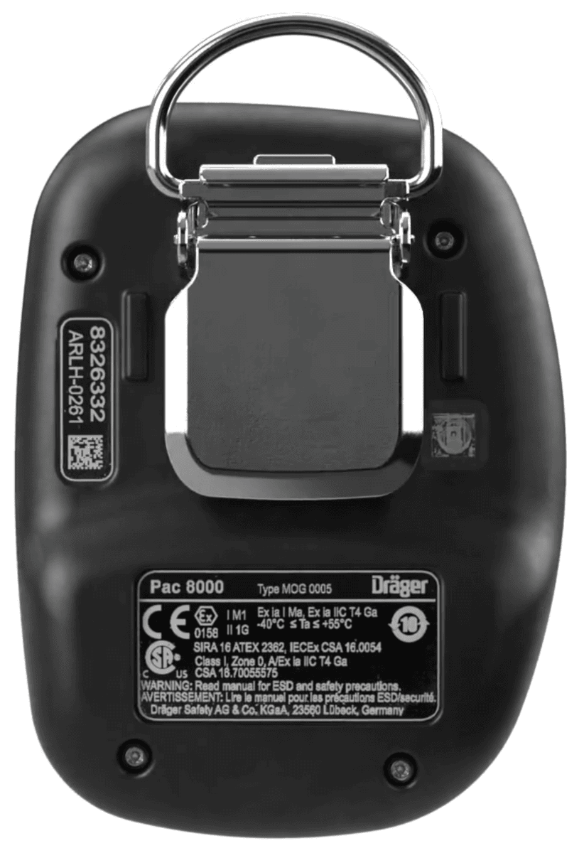 Dräger® Pac® 8500 2-in Eingasmessgerät 3702251, Dual Sensor: H2S / O2, IP 68 Staub & Wasserdicht, Mobiles Gaswarngerät für Schwefelwasserstoff (H2S) und Sauerstoff (O2)