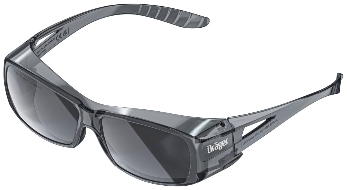 Dräger® X-pect® 2420 Überbrille 3717411, Grau, Polycarbonat, Anti Beschlag + Anti Kratz Beschichtung & UV Schutz (AS/AC/UV), 5-1.2 D 1FT KN, Zur Kombination mit Korrekturbrille