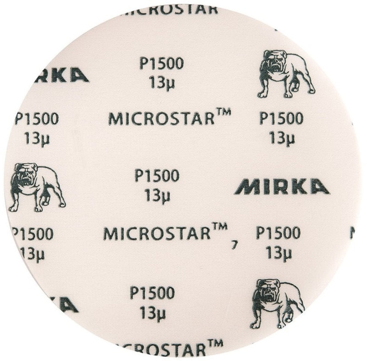 Mirka® Microstar FM62205094, Ø 150 mm, P1500, Ungelocht, Kletthaftend, Schleifscheibe mit Aluminiumkorn