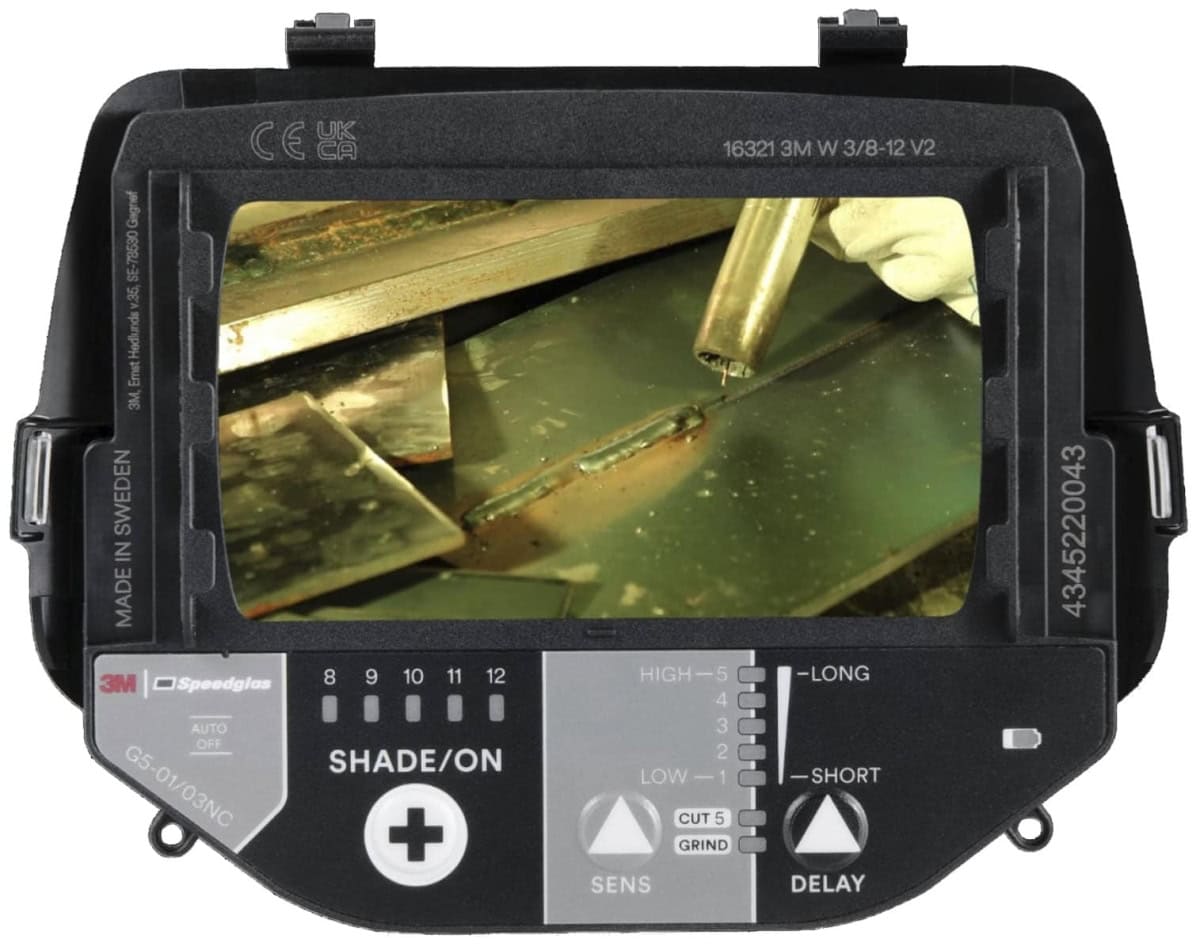 3M™ Speedglas™ Schweißmaske G5-01 mit Schweißfilter G5-01/03NC und Adflo™ High-Altitude Gebläseeinheit, 617810, inkl. QRS-Luftschlauch und Tasche, TH3, 4A/3B, Kopfband + Textilkopfschutz; Teile: [617800 + 610010]