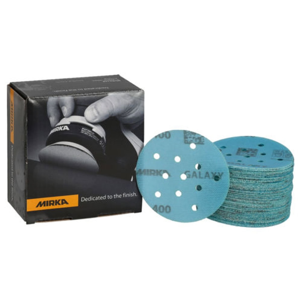 Mirka® Galaxy FY62209918, Ø 150 mm, P180, Ungelocht, Kletthaftend, Filmscheibe mit Präzisions-Keramik- & Aluminiumkorn