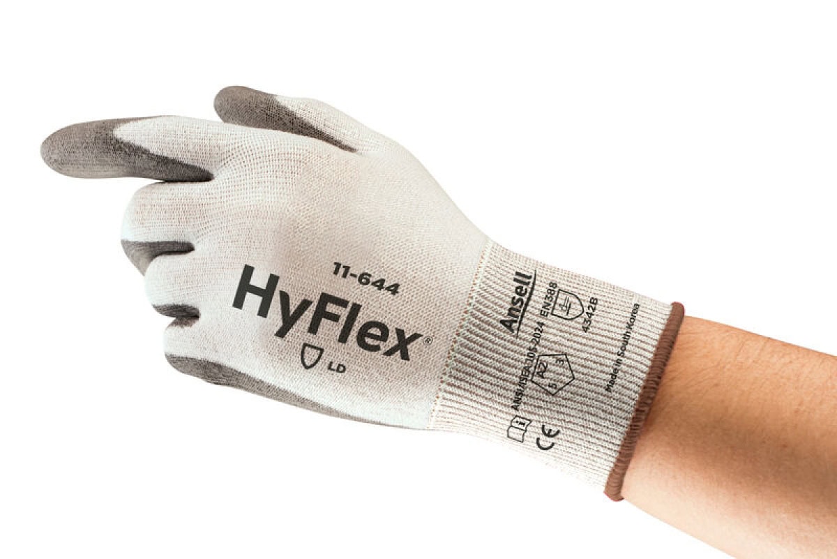 Ansell Hyflex™ 11-644 Schnittschutzhandschuh 11644090, Für präzise Metallbearbeitung, Größe 9, Grau/Weiss, 207-277 mm lang, Mit  INTERCEPT™ und mehr Flexibilität und Bewegungsfreiheit