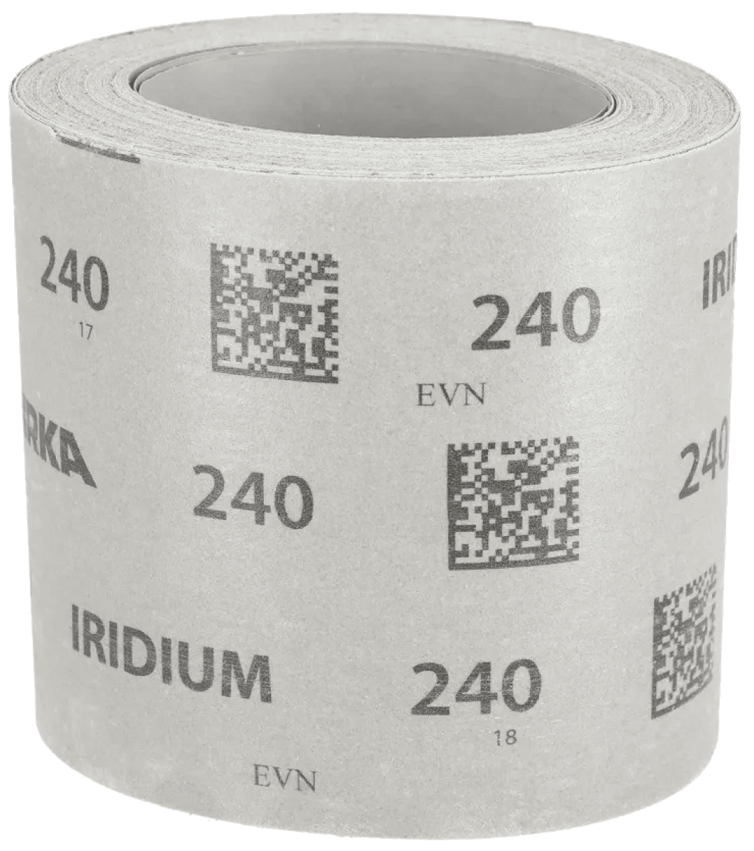 Mirka® Iridium® HS Schleifrolle 245BY00180, 115 mm x 25 m, P80, Kletthaftend, Mit Keramik- und Aluminiumkorn