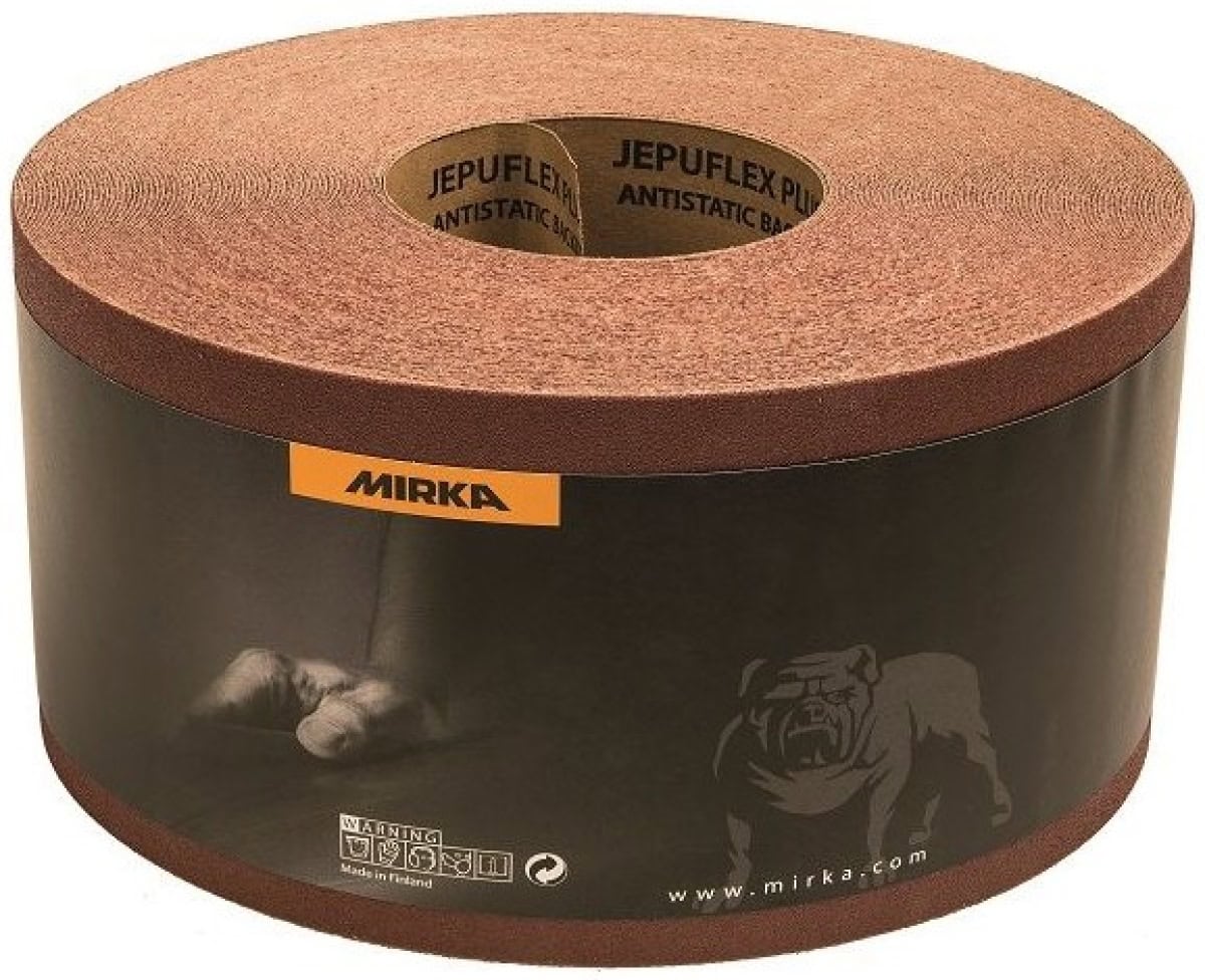 Mirka® Jepuflex Antistatic 4451100140, 115 mm x 50 m, P40, Ohne Haftung, Schleifrollen mit Aluminiumkorn