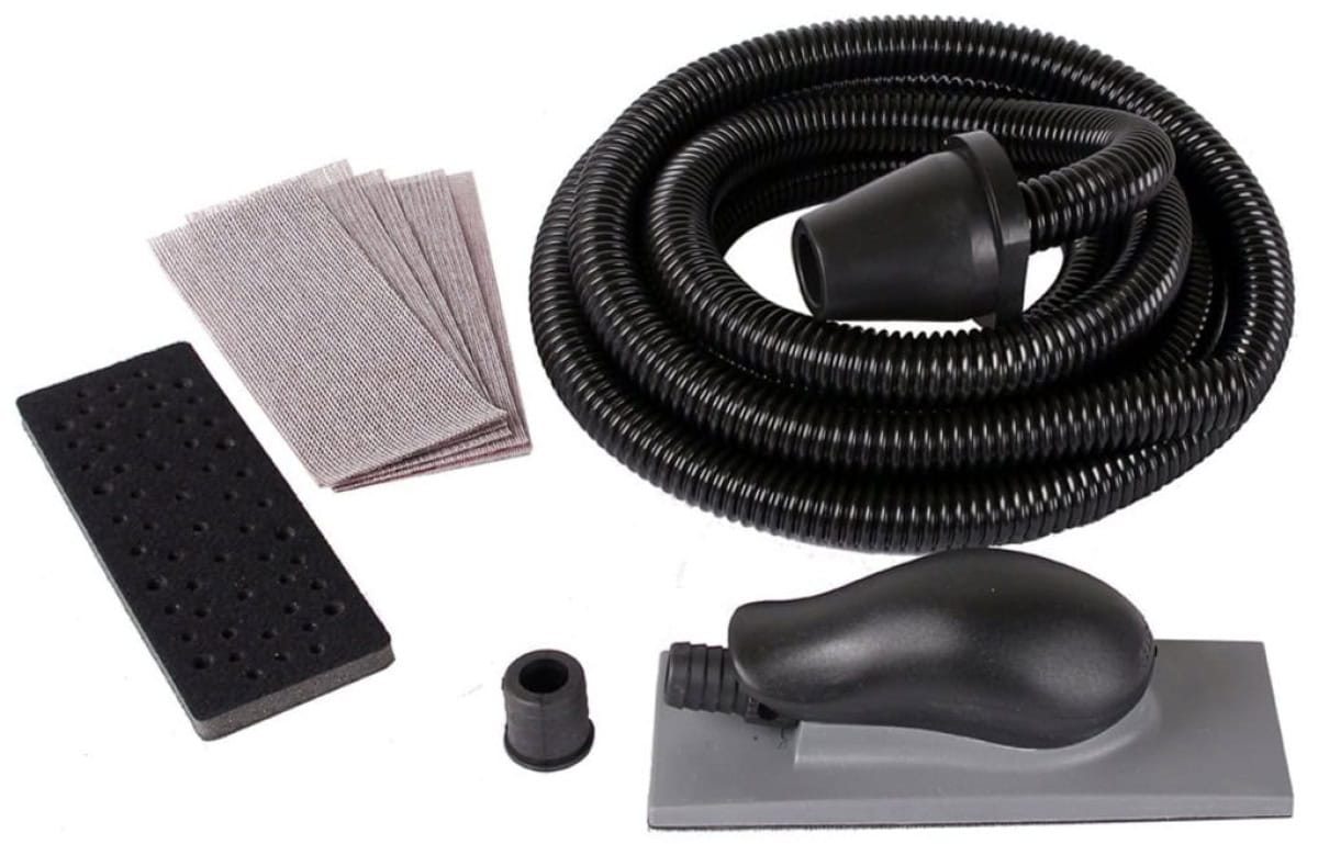 Mirka® Handschliff Starter Kit KIT001HAND, 70 x 198 mm, Medium, 22 Löcher, Grau, Kletthaftend, Handblock mit Absaugschlauch und Abranet® Gitternetzschleifstreifen 70 x 198 mm