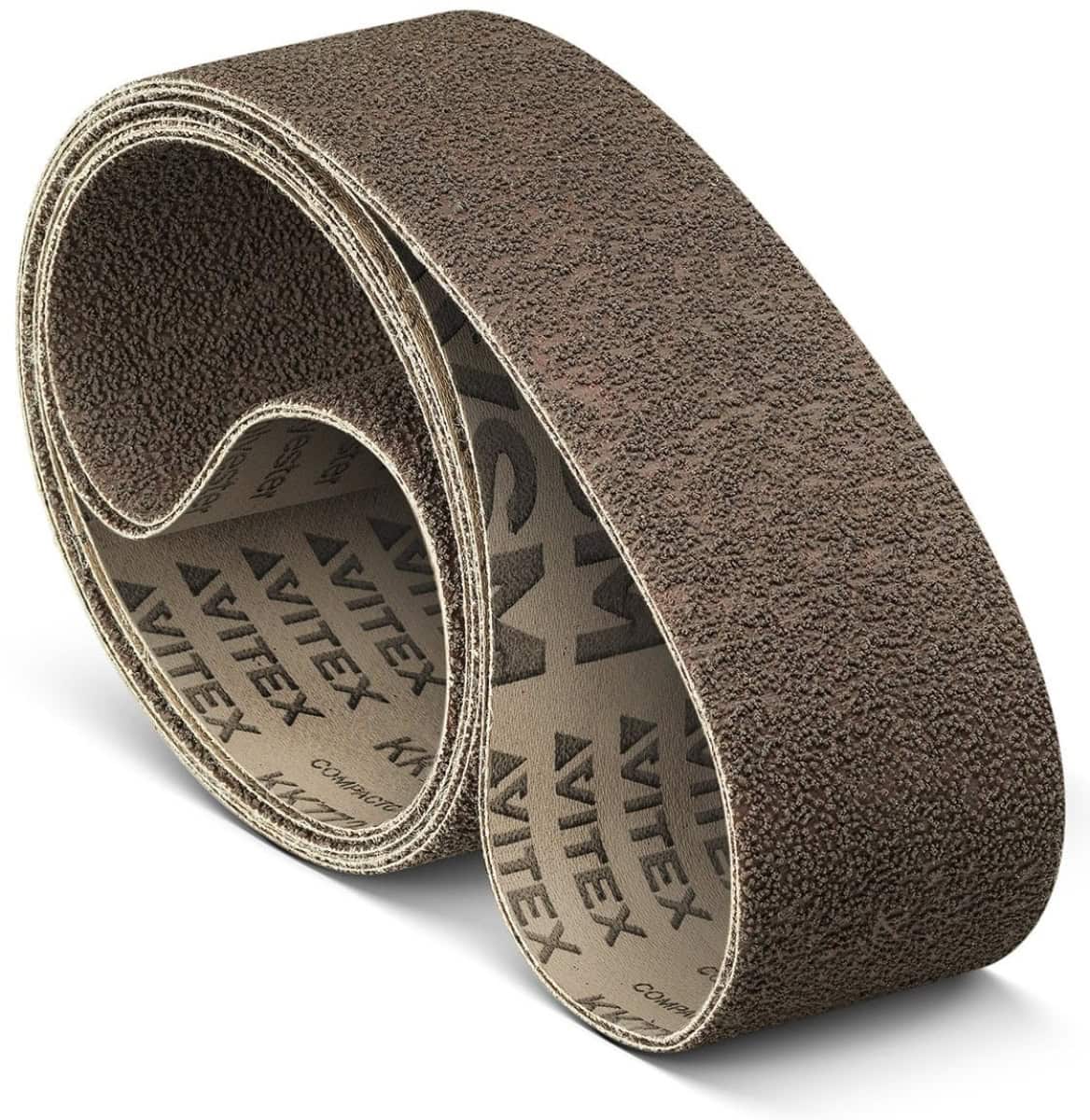 VSM COMPACTGRAIN (AO) KK772J 768351, 75 mm x 2000 mm, A, P320, J-Polyester, Ausführung (E07), Grau, Schmalband mit Aluminium Granulat, Für Edelstahl