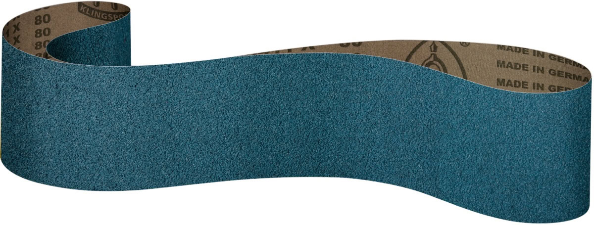 KLINGSPOR CS 411 X Schleifband 372955, 90 mm x 395 mm, P120, Z, F4G, Zirkonkorund, Für universal Metall, Stahl und Edelstahl Schleifanwendungen