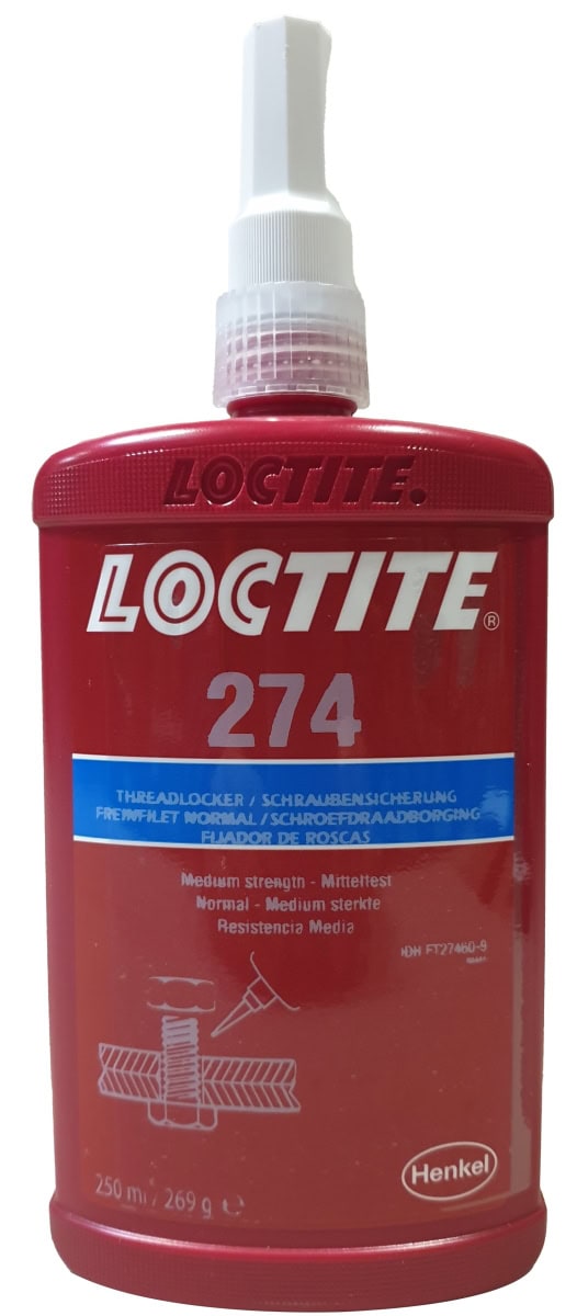 Henkel™ Loctite® 274 Schraubensicherung, 250 ml, Blau, Mittelfest, 88444, Zum Sichern und Dichten von Gewindeverbindungen