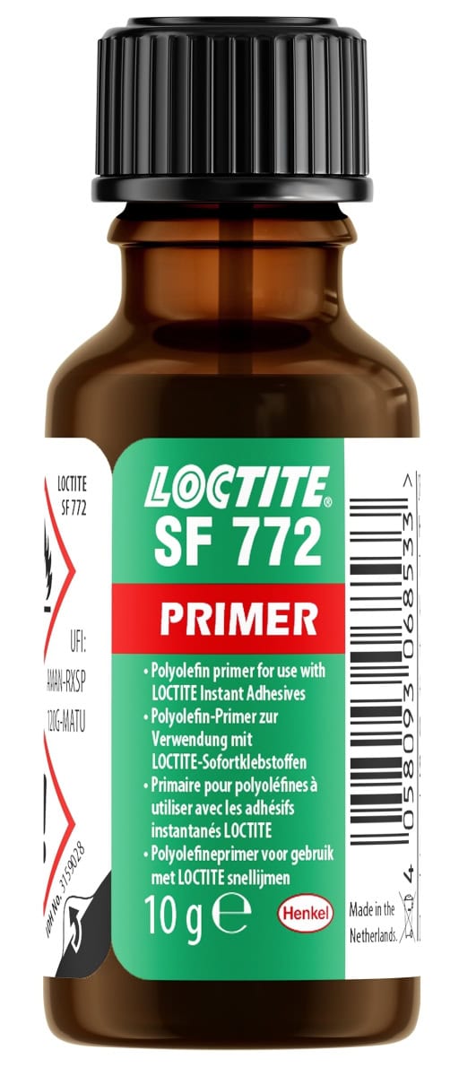 Henkel™ Loctite® SF 772 Hochleistungs Primer/ Hafvermittler, 10 g, Transparent, 3159028, Für Verklebungen mit Sofortklebstoffen auf schwer zu verklebenden Polyolefin-Kunststoffen