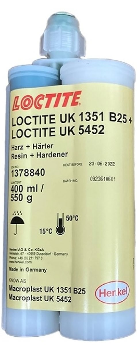 Henkel™ Loctite® UK 1351 B25 / UK 5452 Strukturklebstoff, 400 ml , Grün, 100:40, 2K, 1378840, Für Faserverbundwerkstoffe