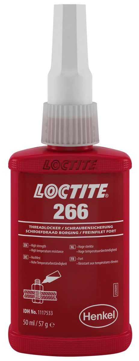 Henkel™ Loctite® 266 Schraubensicherung, 50 ml, Rot, Fest, 1117533, Für hohe Festigkeit und Temperaturbeständigkeit