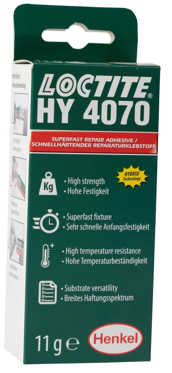 Henkel™ Loctite® Hybridklebstoff auf Cyanacrylatbasis HY 4070, 11 g, Transparent, Nicht Fließend, 2K, 10:1, 2237457, Für universelle Anwendungen