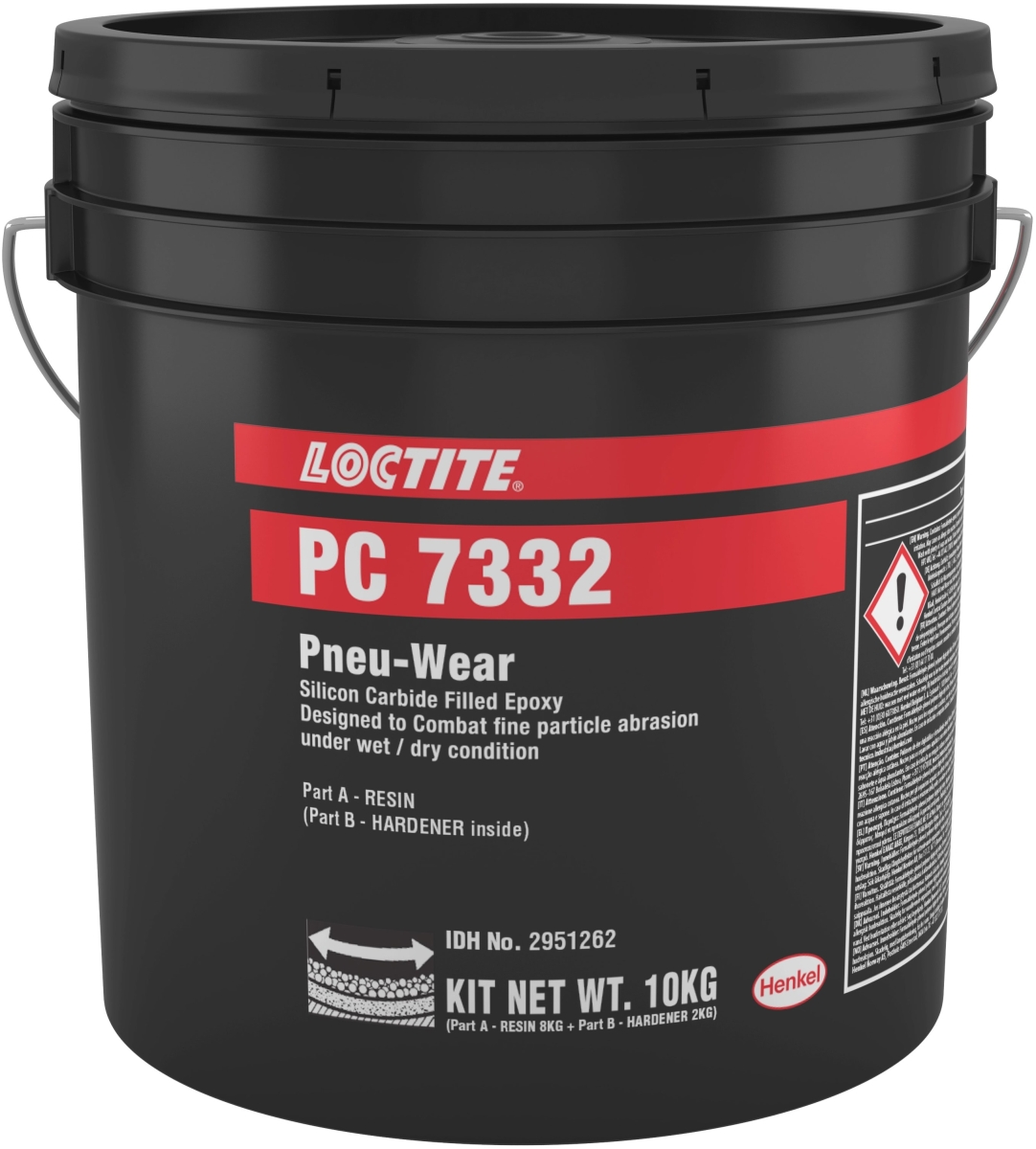 Henkel™ Loctite® PC 7332 Nordbak Verschleißschutz, 10 Kg, Dunkelgrau, 2K, 4:1, 2951262, beständig gegen Nass- und Trockenabrieb