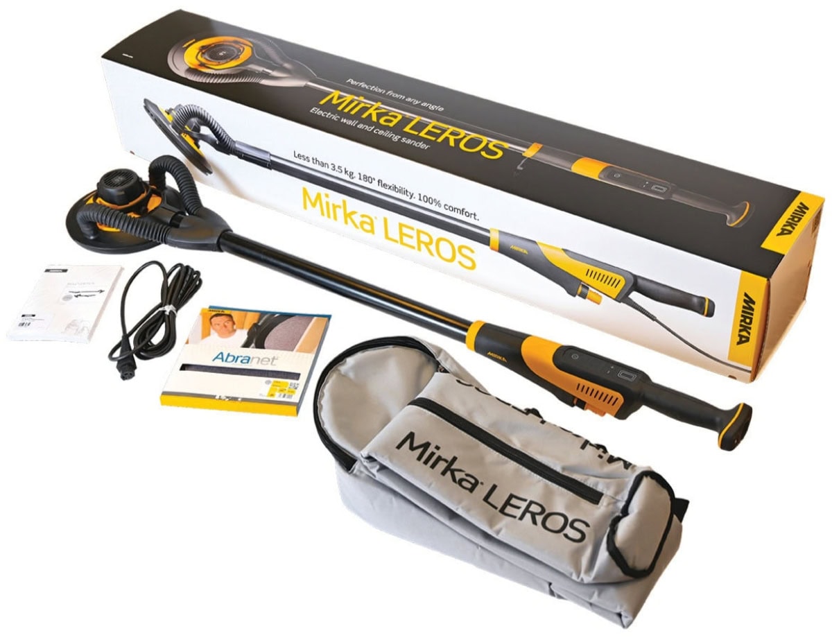 Mirka® LEROS 950CV + DEXOS Wand & Deckenschliff Starter Kit KIT2553CDMDE, Schleifer: Ø 225 mm, 5 mm Schleifhub, Zentralabsaugung, Für absolute Perfektion mit geringsten Aufwand