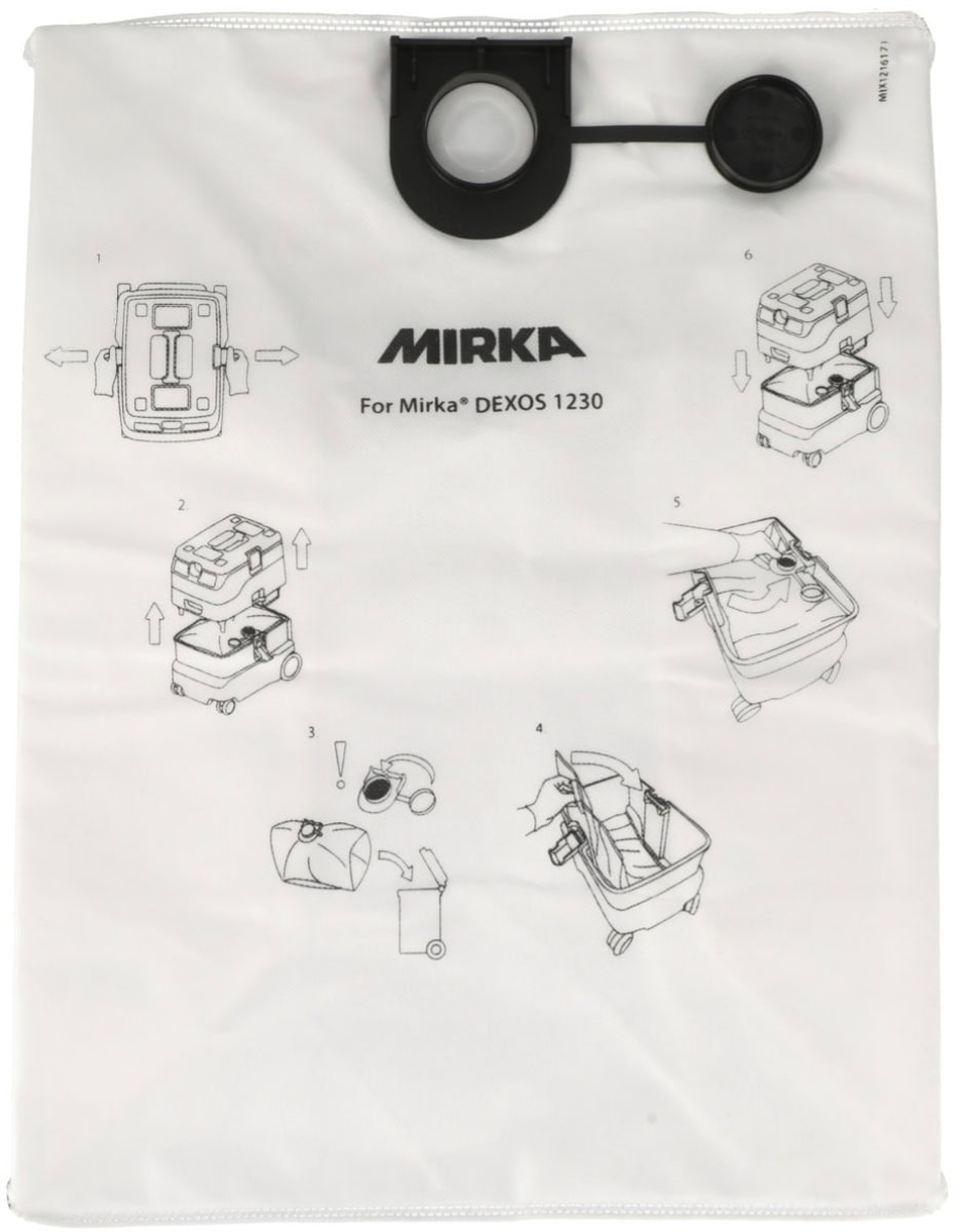 Mirka® DEXOS Filterbeutel MIX1216171, Ersatzfilterbeutel aus Fleece für Mirka® DEXOS Industriesauger 1230