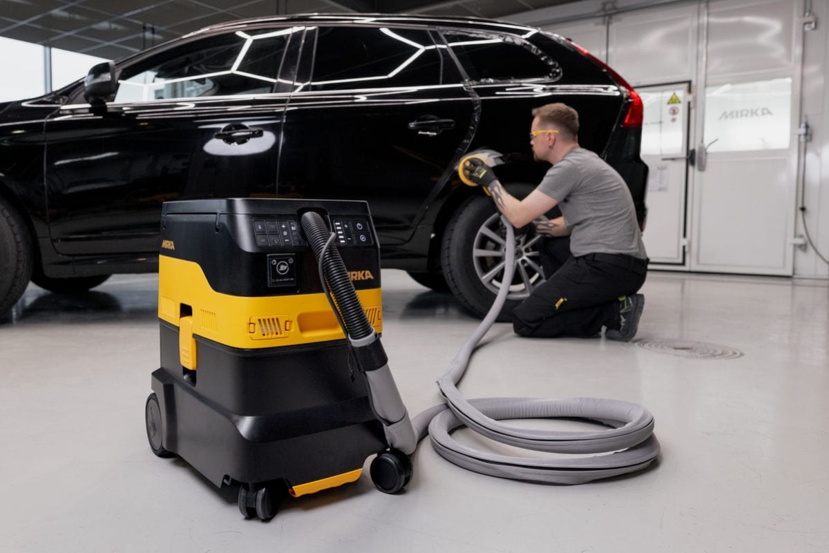 Mirka® DEXOS 1230 M AFC Industrie Staubsauger MIX12301221, Mit Schlauch, 30 Liter, Nass & Trocken, 1,63 PS / 1200 Watt, 4.200 L/.Min., Staubklasse M, Anti Statisch (ESD), Automatische Filterreinigung, Auto Start, Für staubfreies Schleifen & Arbeiten