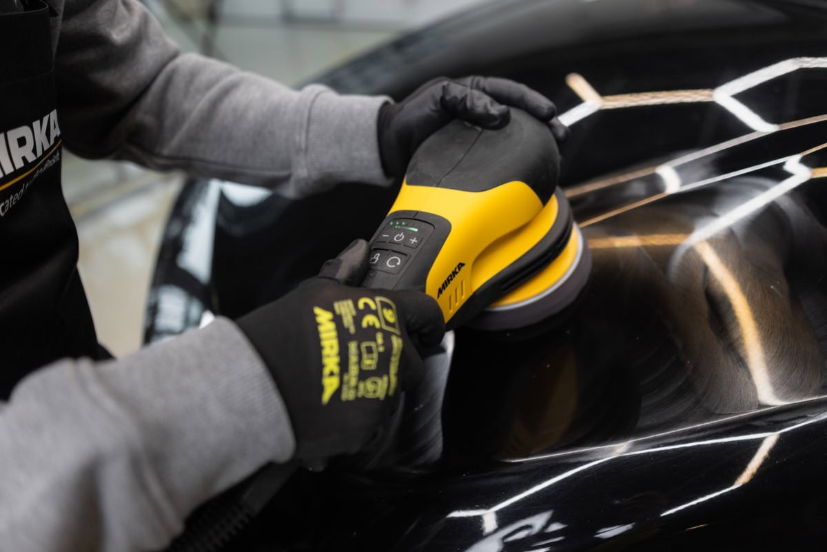 Mirka® POLAROS RP 600 Rotations Poliermaschine MRP6002100, Mit Case, Ø 150 mm, 0 mm Schleifhub, M4 Gewinde, Ohne Absaugung, 1 PS / 750 Watt, Für professionelle Polierarbeiten