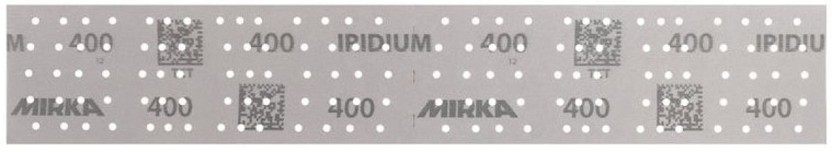 Mirka® Iridium® 246B205080, 70 mm x 400 mm, 2 mal in 70 x 198 mm Stücke perforiert, P80, Multilochung, Kletthaftend, Schleifstreifen mit Keramik- und Aluminiumkorn