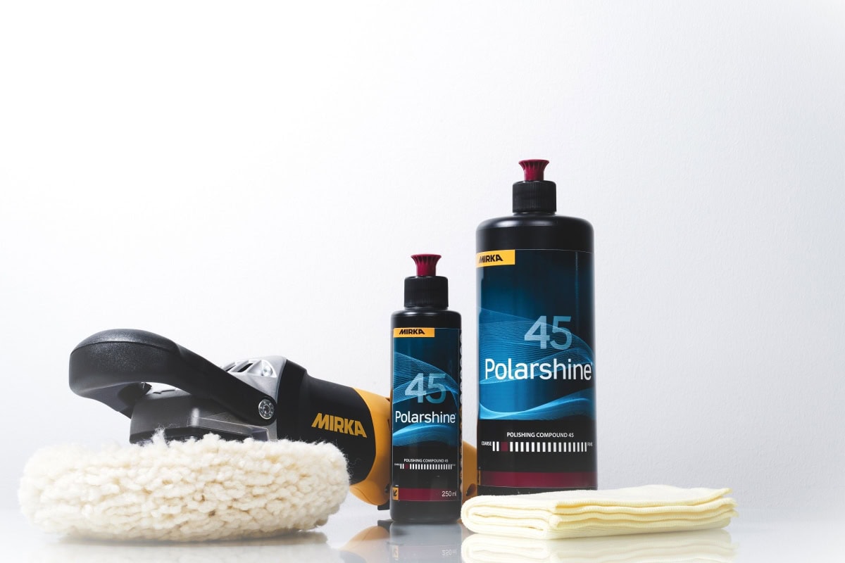 Mirka® Polarshine 45 7994502511, 250 ml, Grobe Politur zur Vorbereitung bei Kratzern und starken Oxidationen