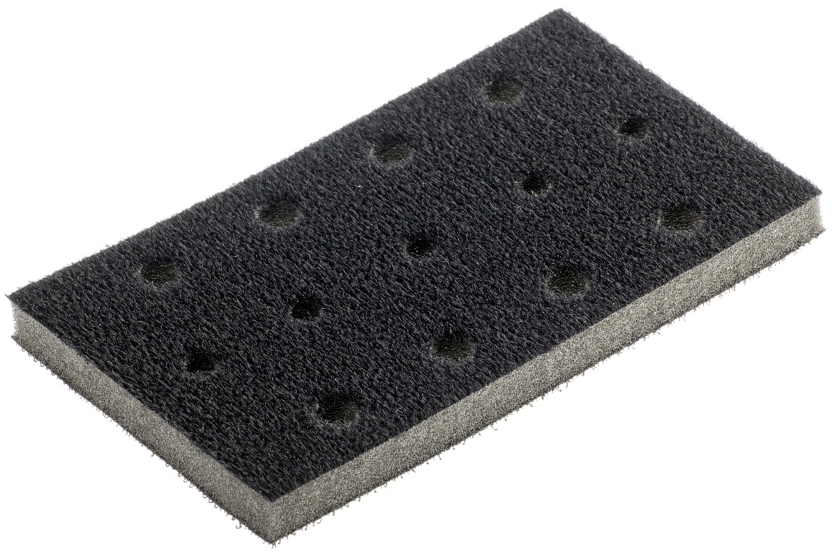 Mirka® 8299601011, 70 x 125 mm, 10 mm, 13 Löcher, Kletthaftend, Softauflage für Schleifschuh, Für Lochsysteme: 13-fach gelochte, Multilochung und Gitternetzschleifstreifen