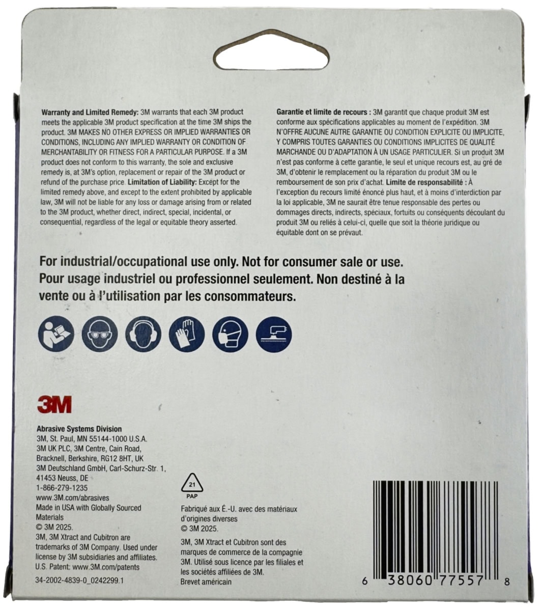 3M™ Xtract™ Cubitron™ II 732U Schleifscheibe Multipack 77557, Ø 150 mm, 3x 80+, 3x 120+, 3x 150+, 3x 180+, 3x 220+, Multilochung, Kletthaftend, K, Präzisions-Keramikkorn, Für Holz und Lacke