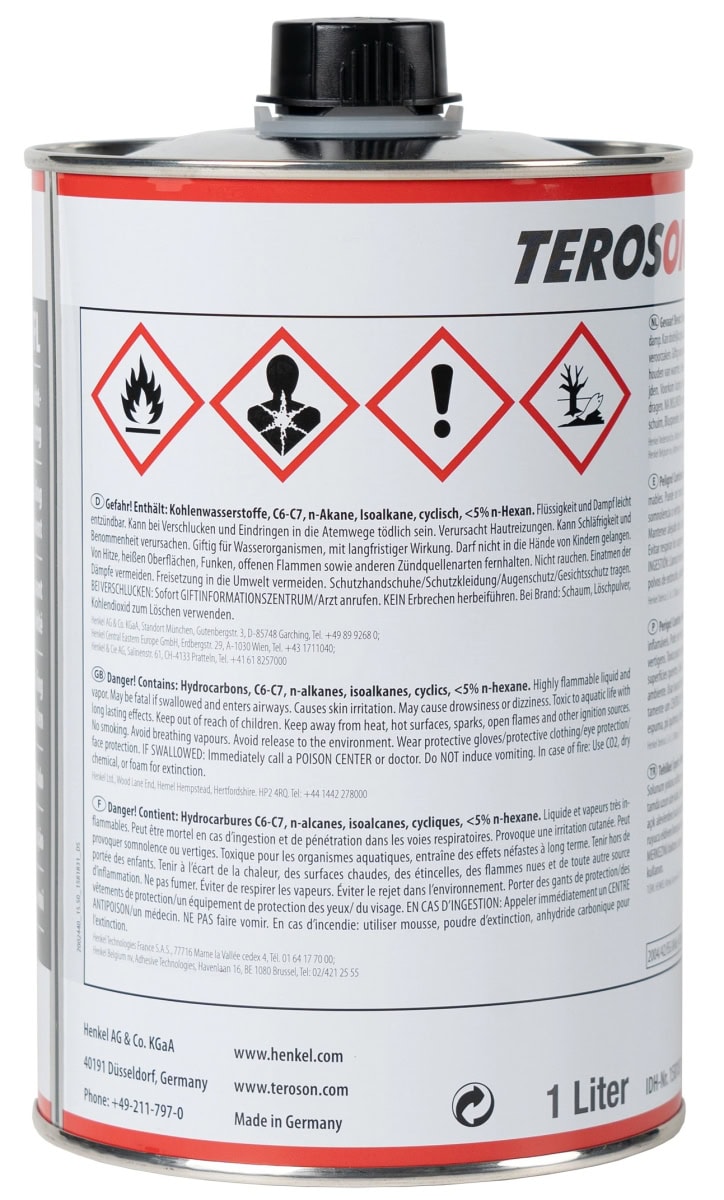 Henkel™ Teroson® VR 10 Reininger/ Primer, 1 L, Transparent, 1581831, Zur Vorbehandlung vor dem Kleben und Abdichten